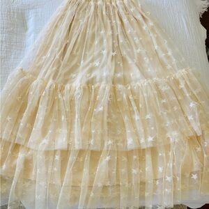 Girls Joyfolie skirt - Elegant Cream Star-Patterned Skirt